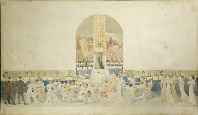 Project of the mosaic of the singers on the facade, preserved in the collection of the Orfeó Català Foundation, Palau de la Música Catalana by Luis Domenech i Montaner